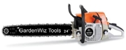 The mighty GardenWiz Tools 24" CS-7201 chainsaw has a 72cc motor and is capable of huge work-throughput
