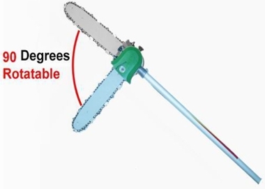 Rotatable pruning saw attachment